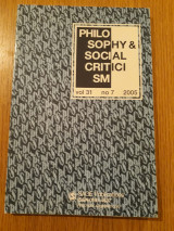 Philosophy & social criticism, vol. 31, no. 7