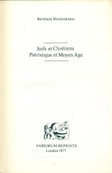 Juifs et chrétiens: Patristique et Moyen Âge