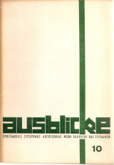Ausblicke, Heft 10, 2. Mai 1972
