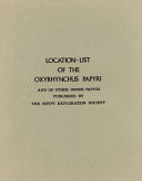 Location-List of the Oxyrhynchus Papyri
