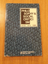 Philosophy & social criticism, vol. 22, no. 4