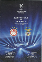 Ολυμπιακός – Μπενφίκα – Champions League 2013 - 2014 - Πρόγραμμα Αγώνα – ΟΣΦΠ - Benfica