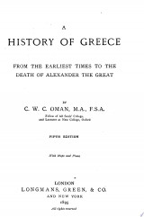 A History of Greece from the Earliest Times to the Death of Alexander the Great