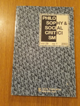 Philosophy & social criticism, vol. 29, no. 1