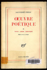 Oeuvre Poetique II : Vents – Amers – Chronique