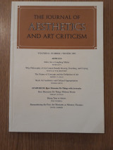 The journal of aesthetics and art criticism, vol. 61,1 (Winter 2003)