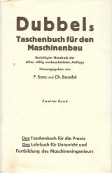 Dubbels taschenbuch für den maschinenbau sass bouche zweiter band
