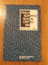 Philosophy & social criticism, vol. 26, no. 1 (2000)