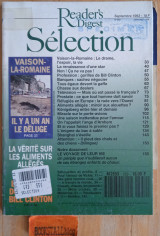Reader's Digest Selection Septembre 1993 Vaison-La- Romaine Il y a un an le deluge. La verite sur les aliments alleges