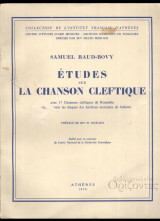 Etudes sur la chanson cleftique. Baud-Bovy