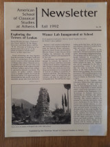 American School of Classical Studies at Athens Newletter (Fall 1992)