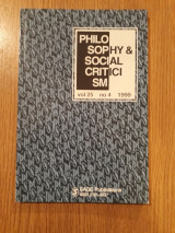 Philosophy & social criticism, vol. 25, no. 4 (1999)